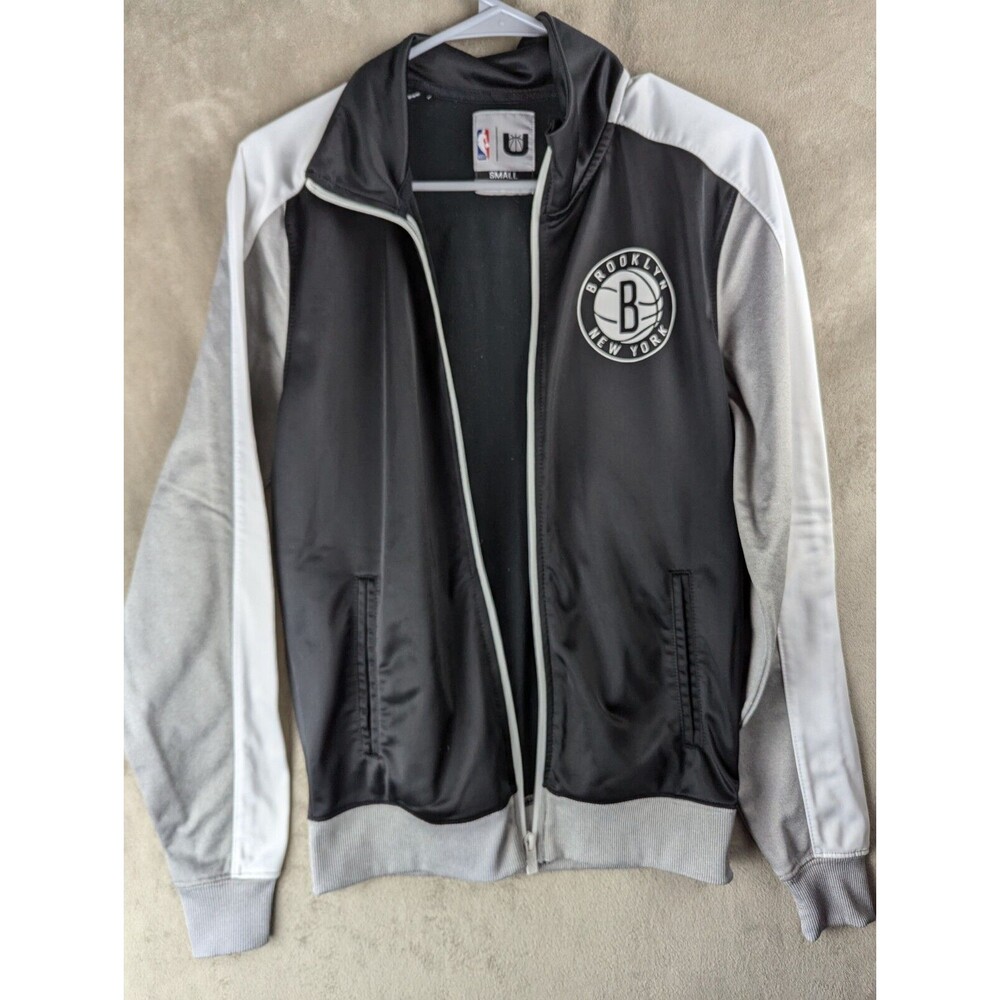 Brooklyn Nets Full Zip Track Jacket Mens Size S NBA U